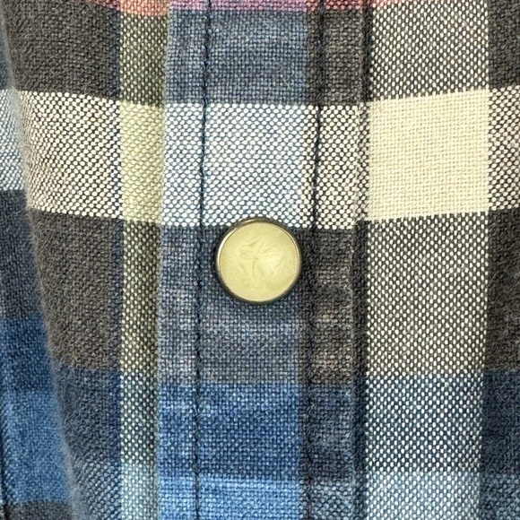 Lucky Brand Shirt Classic Fit Long Sleeves Snap Front Blue Green Plaid Large - Picture 6 of 12